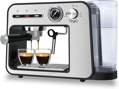 Кавоварка рожкова Teglu Espresso Machine 20 Bar, для еспрессо зі спінювачем