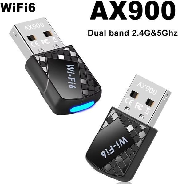 900 Мбіт/с USB WiFi 6 адаптер AX900 USB Dongle 2.4G 5G дводіапазонний бездротовий WLAN приймач для Win10 та Win11 фото