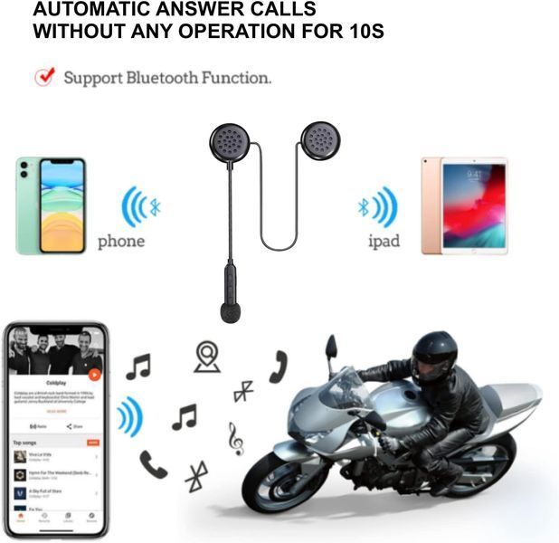 Bluetooth мотогарнитура для шлема YYTFY, наушники для мотоциклиста/велосипедиста фото