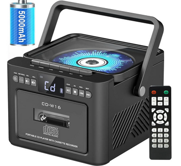 Касетний CD-програвач / бумбокс Sunoony з Bluetooth та акумулятором AUX/Micro SD/USB фото