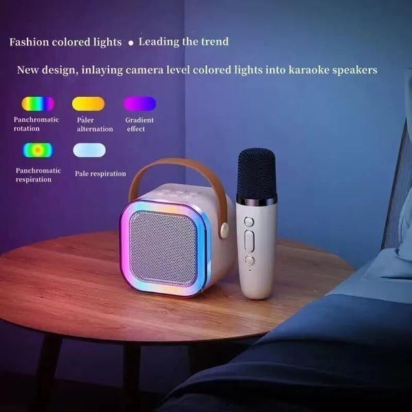 Портативна Bluetooth-колонка для караоке K12 з двома бездротовими мікрофонами фото