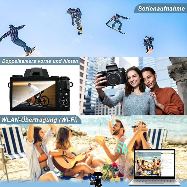 Цифровий фотоапарат Fine Life Pro з 4-дюймовим сенсорним екраном