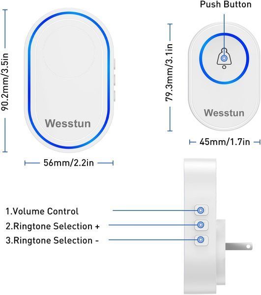Беспроводной дверной звонок Wesstun