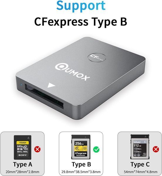 Кардридер QUMOX Type B с USB 3.1 10 Гбит/с