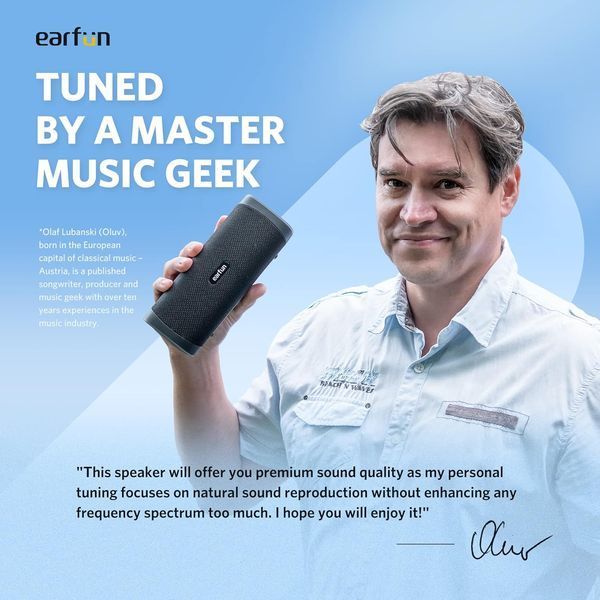 Bluetooth-колонка EarFun гучний стереозвук, насичений бас, водонепроникність і пилонепроникність фото