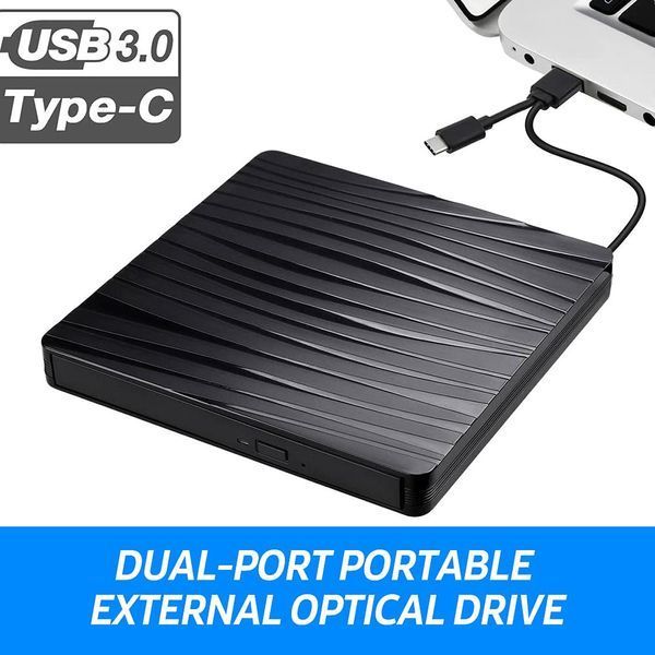 Портативний зовнішній оптичний привід із двома портами USB 3.0+Type-C