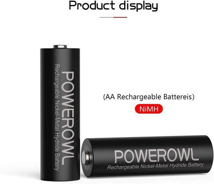Акумуляторні батарейки POWEROWL AA 2800 мАг (8 шт)
