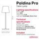 Беспроводная настольная лампа Zafferano Poldina Pro Lamp с сенсорным управлением фото 6