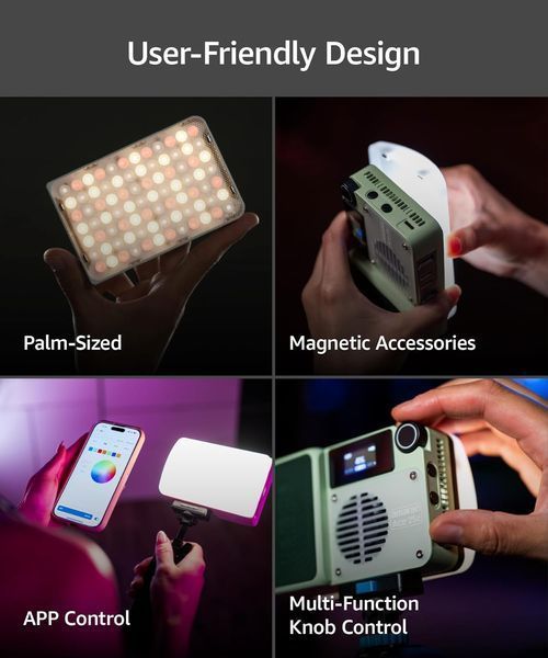 Компактний RGB відеосвітильник з регулюванням яскравості 25 Вт