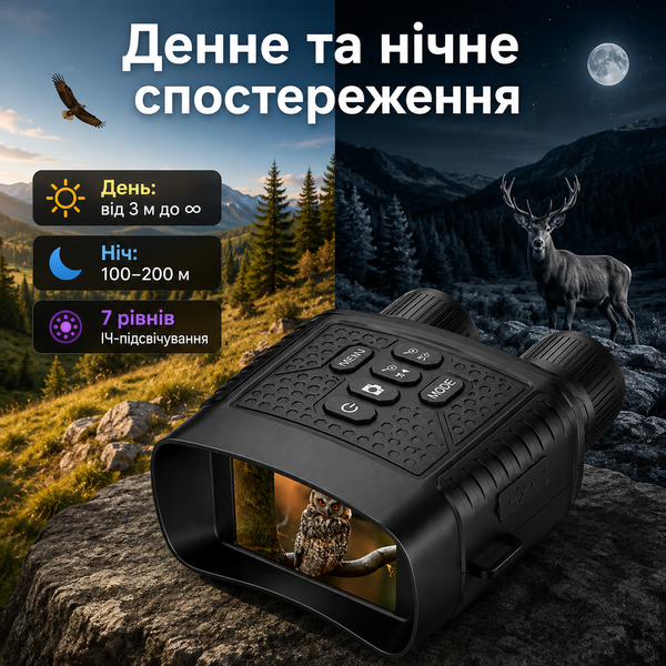 Цифровий бінокль нічного бачення з камерою 30 Мп і відеозаписом 2.5K