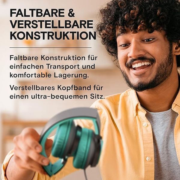 Складані дротові навушники ARTIX NRGSound CL750 з мікрофоном для дітей, підлітків і дорослих фото