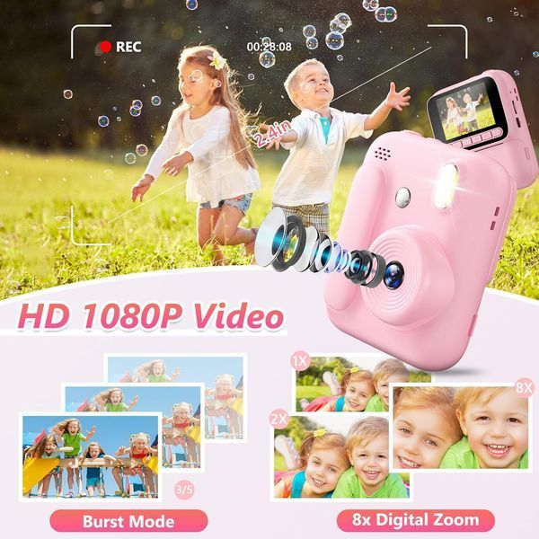 Дитяча камера миттєвого друку 1080P з картою 32 ГБ