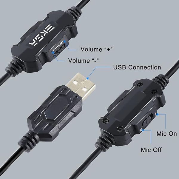 USB-гарнитура с микрофоном EKSA H12E, компьютерные наушники фото