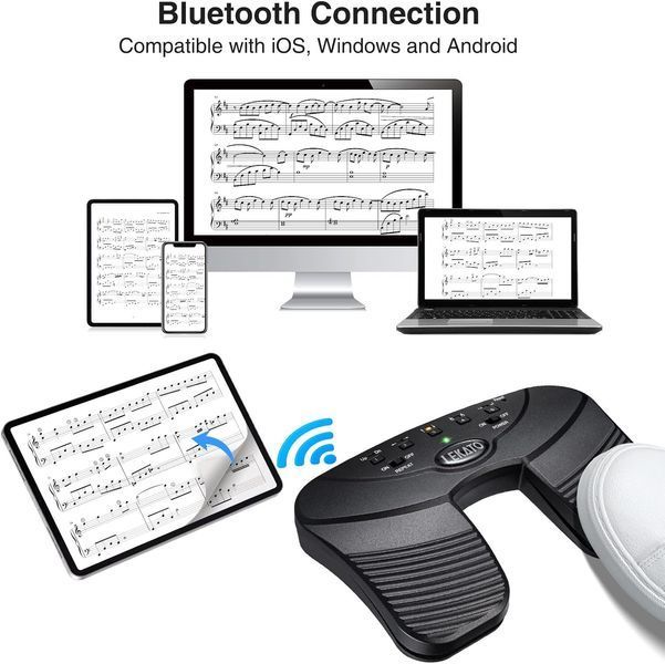 LEKATO Бездротова педаль перегортання сторінок Bluetooth
