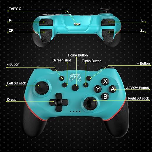 Бездротовий геймпад (джойстик)Diswoe для Switch/Switch Lite, Bluetooth-контролер фото