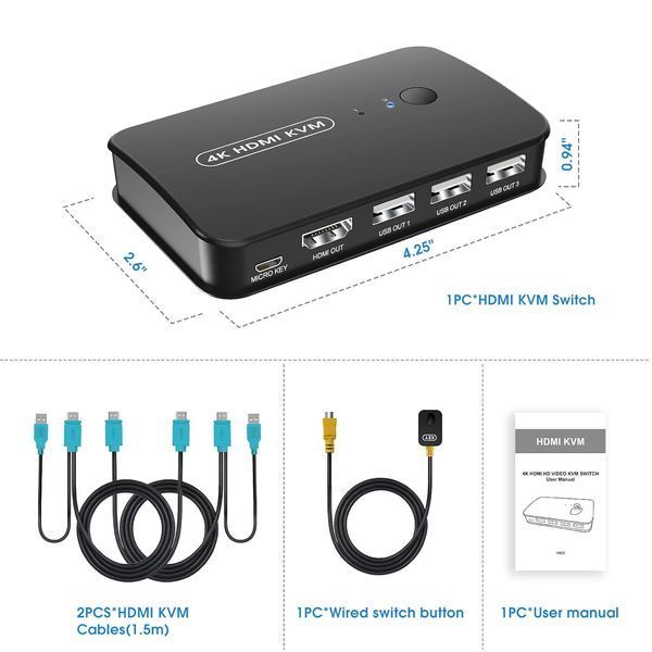 KVM-переключатель HDMI Jancane фото