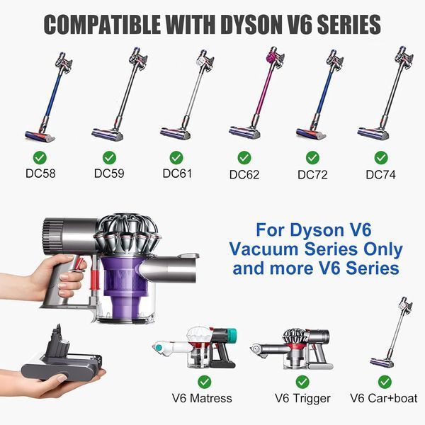 Заменяемый аккумулятор EVARY V6 для Dyson фото