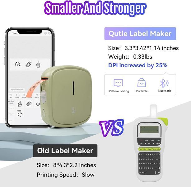 Портативний принтер етикеток PRT Qutie Mini Bluetooth Printer Self-Clear фото