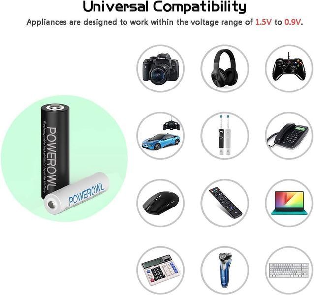 Акумуляторні батарейки POWEROWL AA+AAA (16 шт)