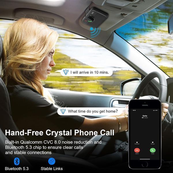 Автомобільний Bluetooth-спікерфон з голосовим керуванням та подвійним підключенням