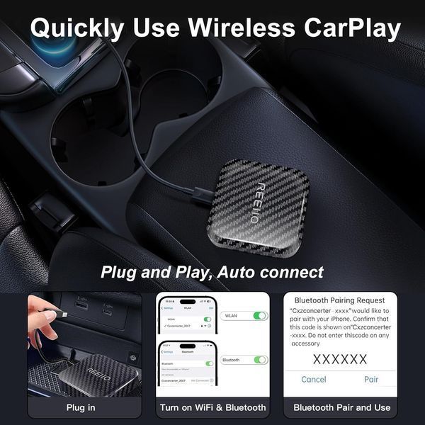 Автомобильный CarPlay Box с беспроводным подключением и TF-картой