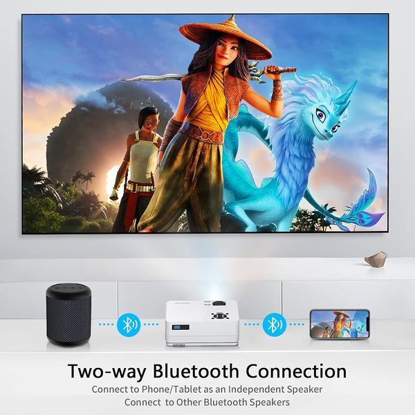Домашній проектор 1080P Full HD з Bluetooth та Wi-Fi