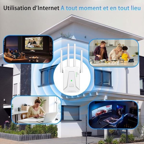 Ретранслятор Wi-Fi з 4 антенами та 2 LAN портами фото