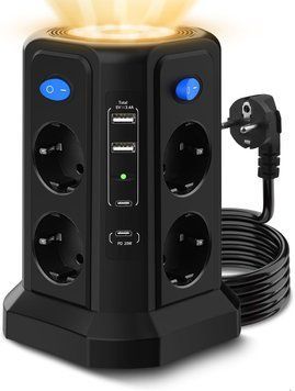 Подовжувач з нічним світлом PD20W (4 USB-порти та 8 розеток)