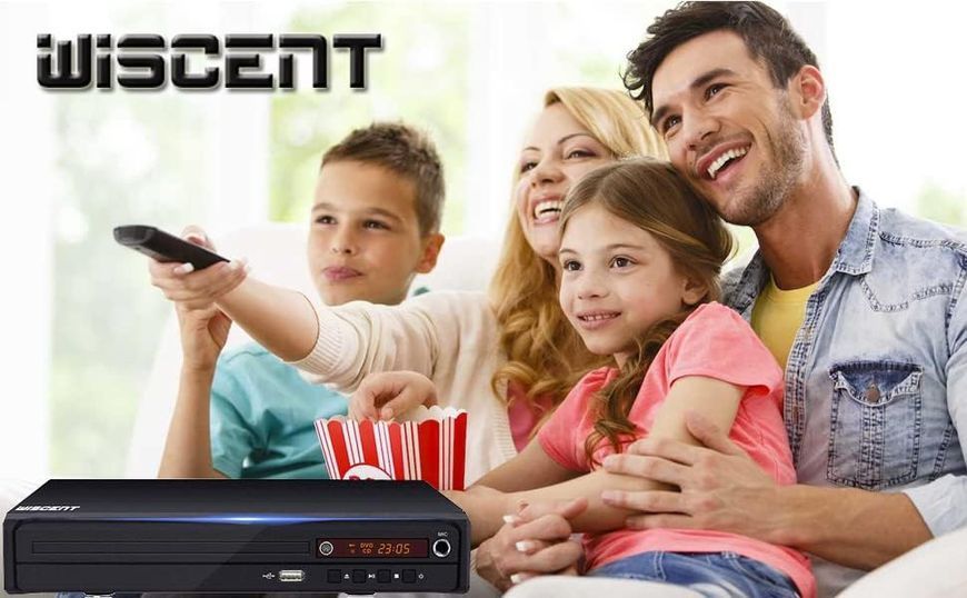 Компактний DVD-програвач WISCENT для телевізора з HDMI/RCA/USB/мікрофоном фото