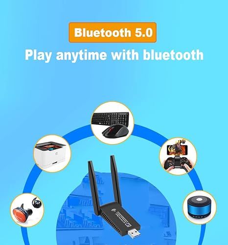 Двохдіапазонний Wi-Fi адаптер U&P 6B17 AC1300 2.4/5GHz  USB 3.0 Bluetooth 5.0 фото