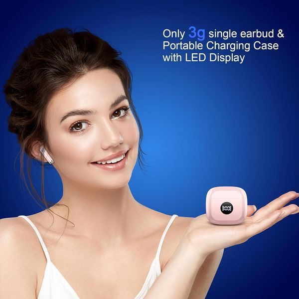 Бездротові навушники Jxrev J53 Bluetooth 5.4, IP7,  Hi-Fi Рожеві фото