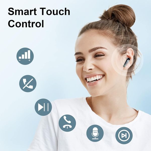 Беспроводные наушники ROMOKE Bluetooth 5.3 с двумя светодиодными дисплеями фото