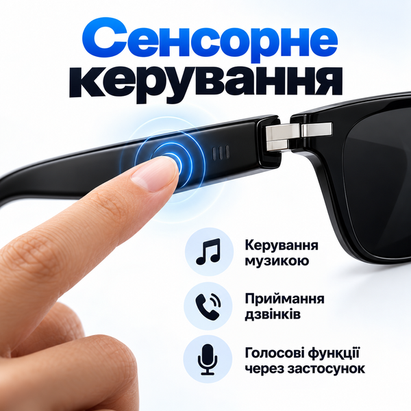 Розумні окуляри AI з голосовим перекладом та сенсорним керуванням