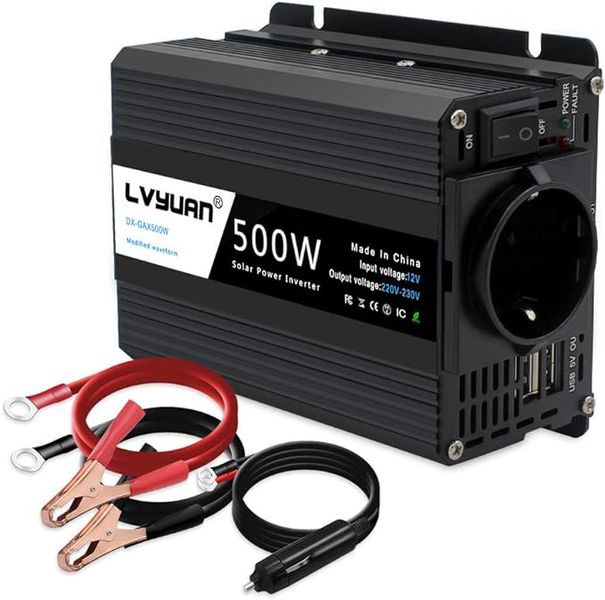 Інвертор 12V-220 LVYUAN 500W MOD, перетворювач напруги 12V-220V Модифікована синусоїда фото