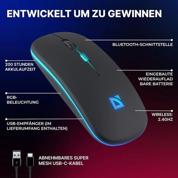 Беспроводная оптическая мышь Defender Touch MM-997 с подсветкой фото