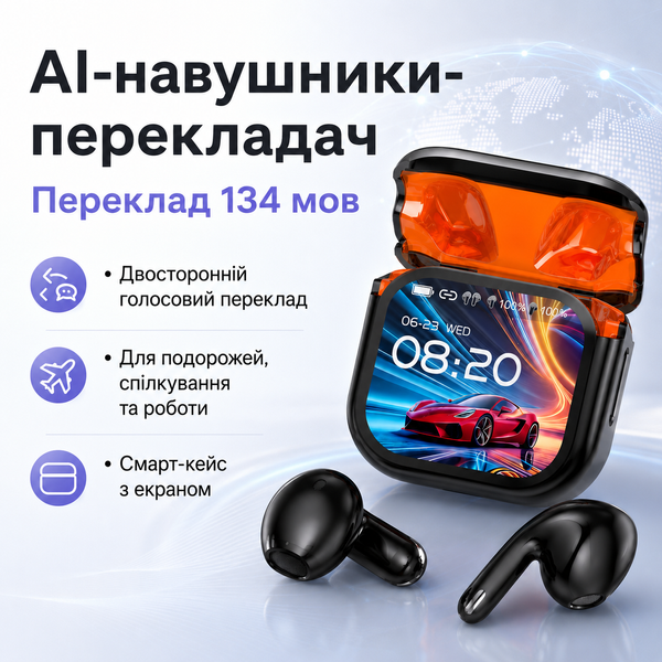 Бездротові навушники з двостороннім перекладом на 134 мови фото