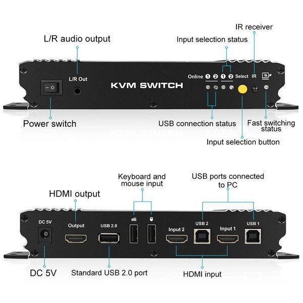 KVM-перемикач TESmart HDMI PC Switcher фото