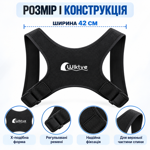 Регулируемый корректор осанки для верхней части спины