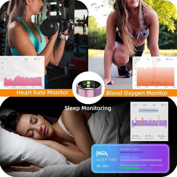 Умное смарт-трекер-кольцо Health Tracker, р.8