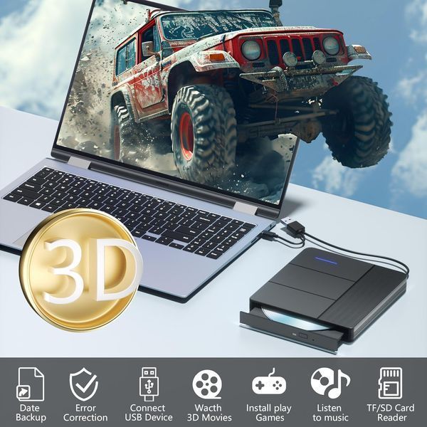 Внешний Blu-ray привод 7 в 1 для чтения/записи CD-плеера