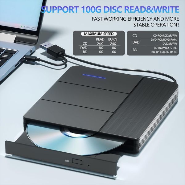 Внешний Blu-ray привод 7 в 1 для чтения/записи CD-плеера