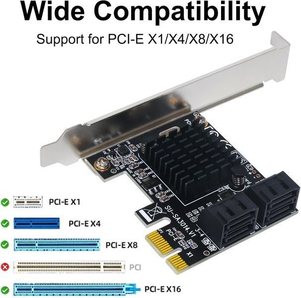 Плата расширения Ubit PCI-E на 4 порта USB 3.0 для ПК