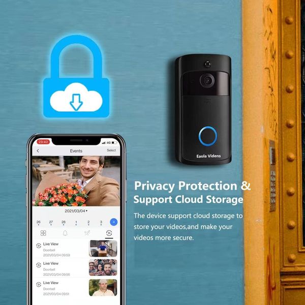Беспроводная Wi-Fi камера дверного звонка Eaula Videns, видеодомофон
