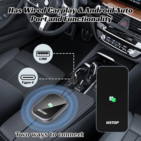 Беспроводной адаптер HSTOP 2 в 1 для CarPlay