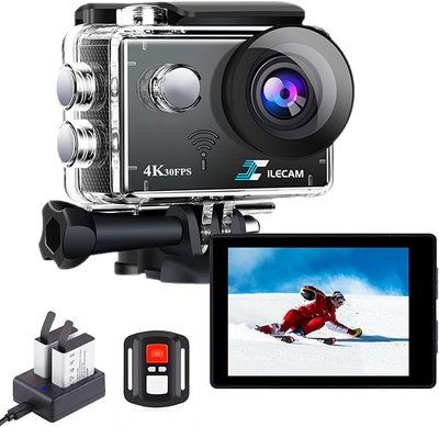 Подводная камера Xile Action Cam 4k, 30M из батареями большой емкости 2×1350 мАч