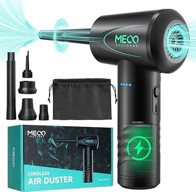 Аккумуляторный ручной компрессор MECO ELEVERDE Compressed Air Duster Electronics, 100000 об., мощный клавиатурный очиститель фото