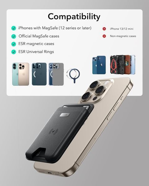 Магнітний гаманець MagSafe на 5 карток фото
