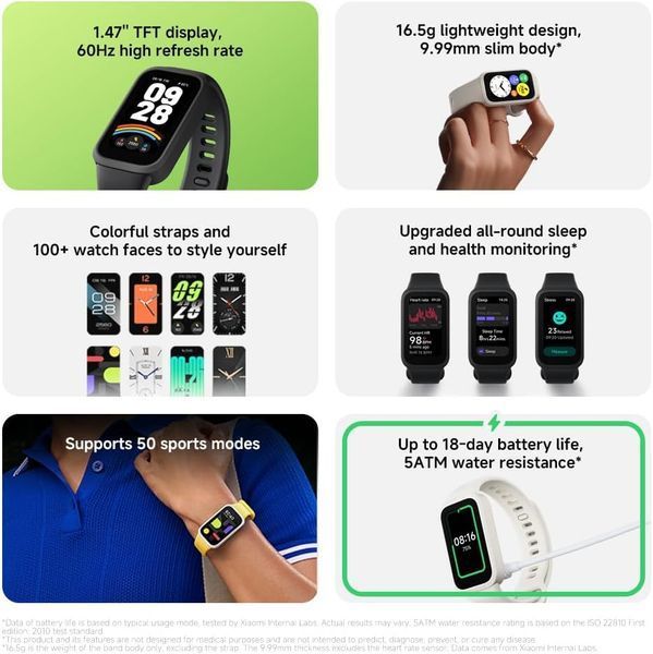 Часы для спорта Smart Band 9 Active Global Version XIAOMI