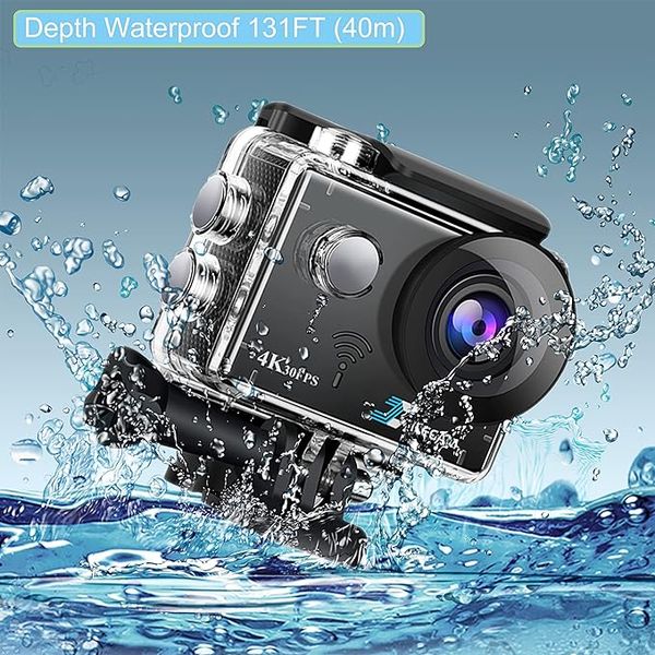 Подводная камера Xile Action Cam 4k, 30M из батареями большой емкости 2×1350 мАч