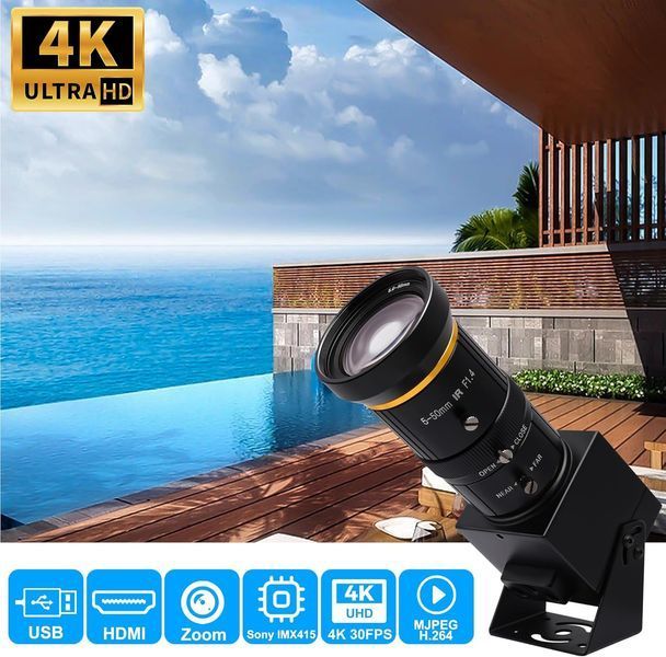 Камера с телеобъективом 5-50 мм HDMI 4K фото